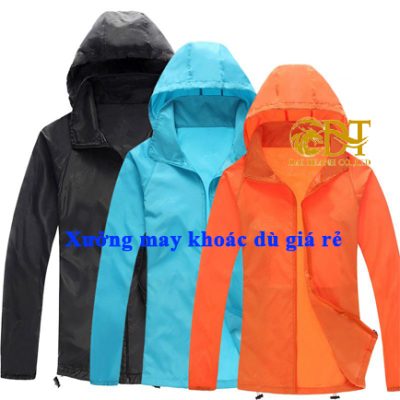 xưởng may áo khoác dù giá rẻ
