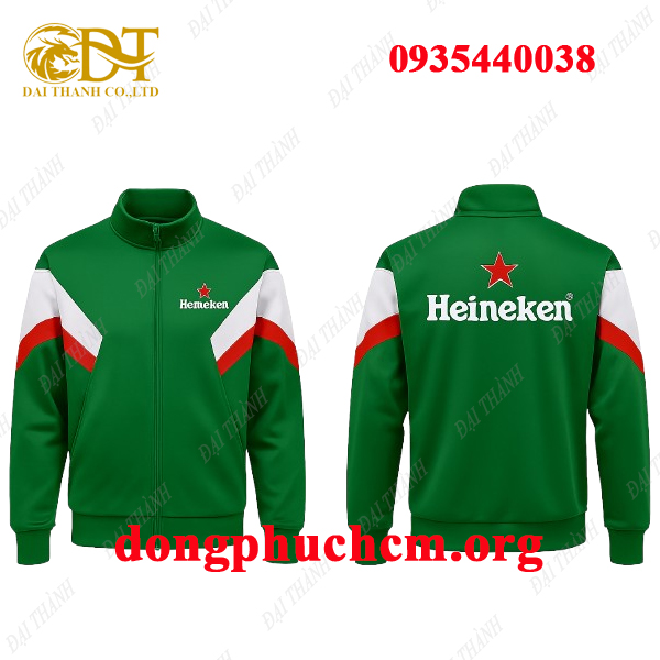 May áo khoác đồng phục bia Heineken