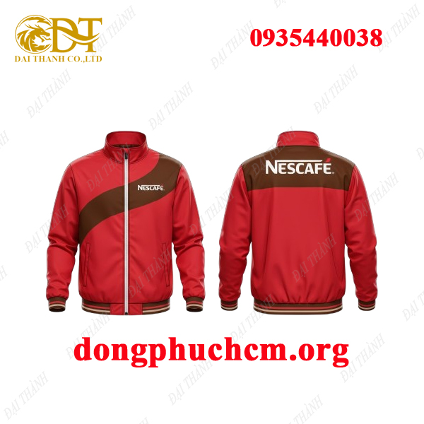 May áo khoác đồng phục hãng Nescafe giá rẻ