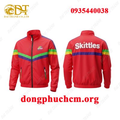 May áo khoác đồng phục hãng Skittles
