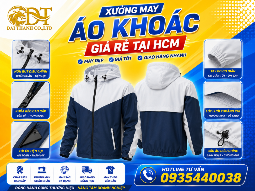 Xưởng may áo khoác giá rẻ tại HCM